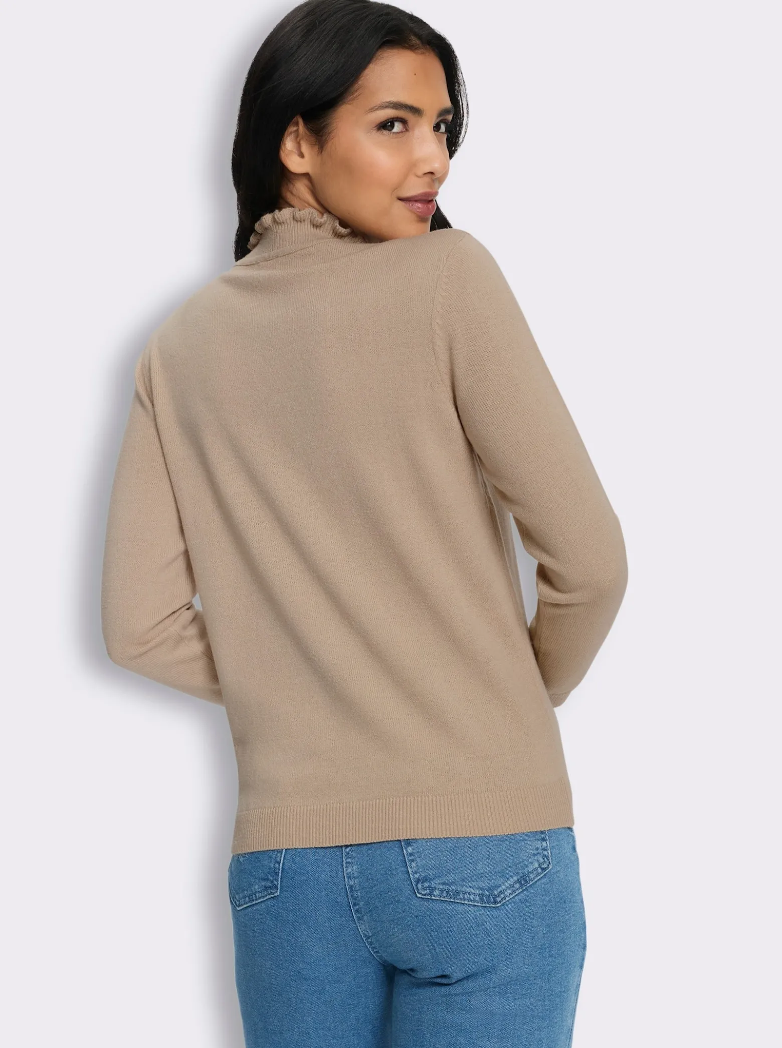 Stehkragenpullover in flauschiger Qualität