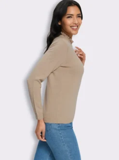 Stehkragenpullover in flauschiger Qualität
