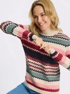 Stehkragenpullover in Jacquard-Strick