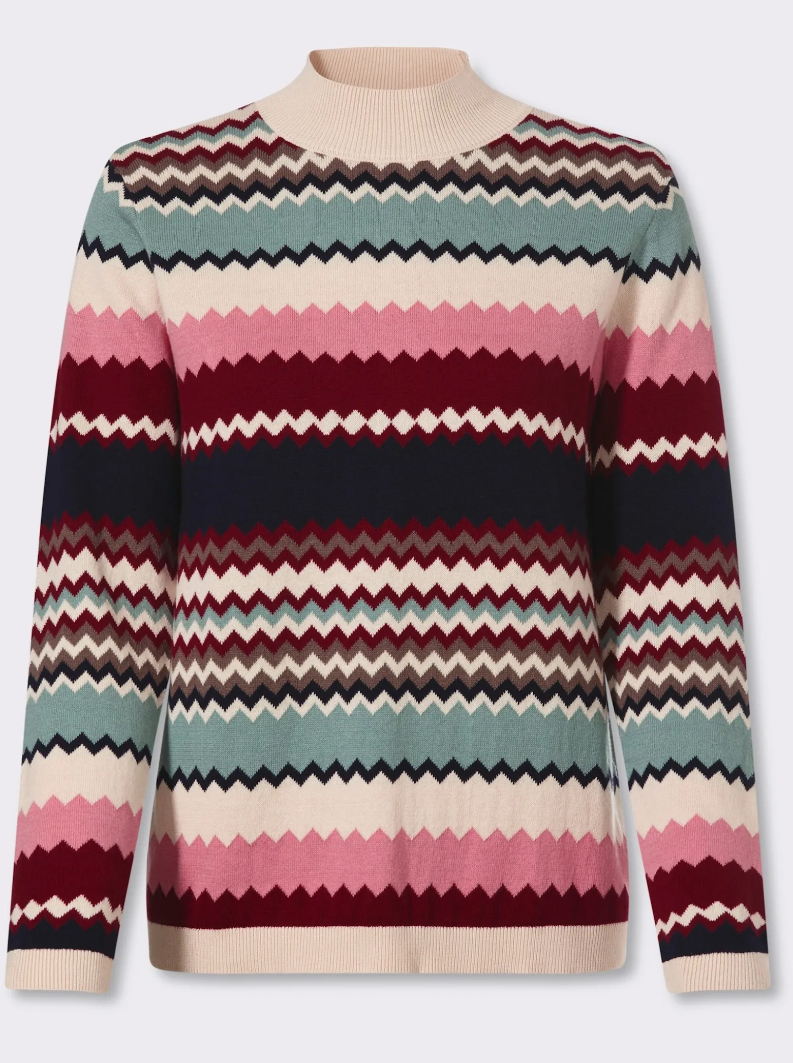 Stehkragenpullover in Jacquard-Strick
