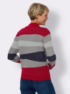 Stehkragenpullover in Jacquard-Strick