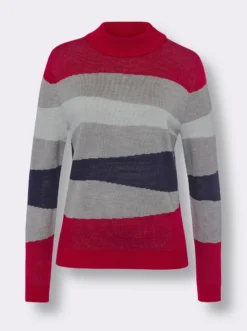 Stehkragenpullover in Jacquard-Strick