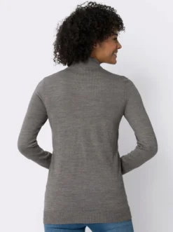 Stehkragenpullover in Longform
