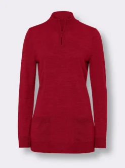 Stehkragenpullover in Longform