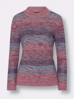 Stehkragenpullover in Melange-Optik
