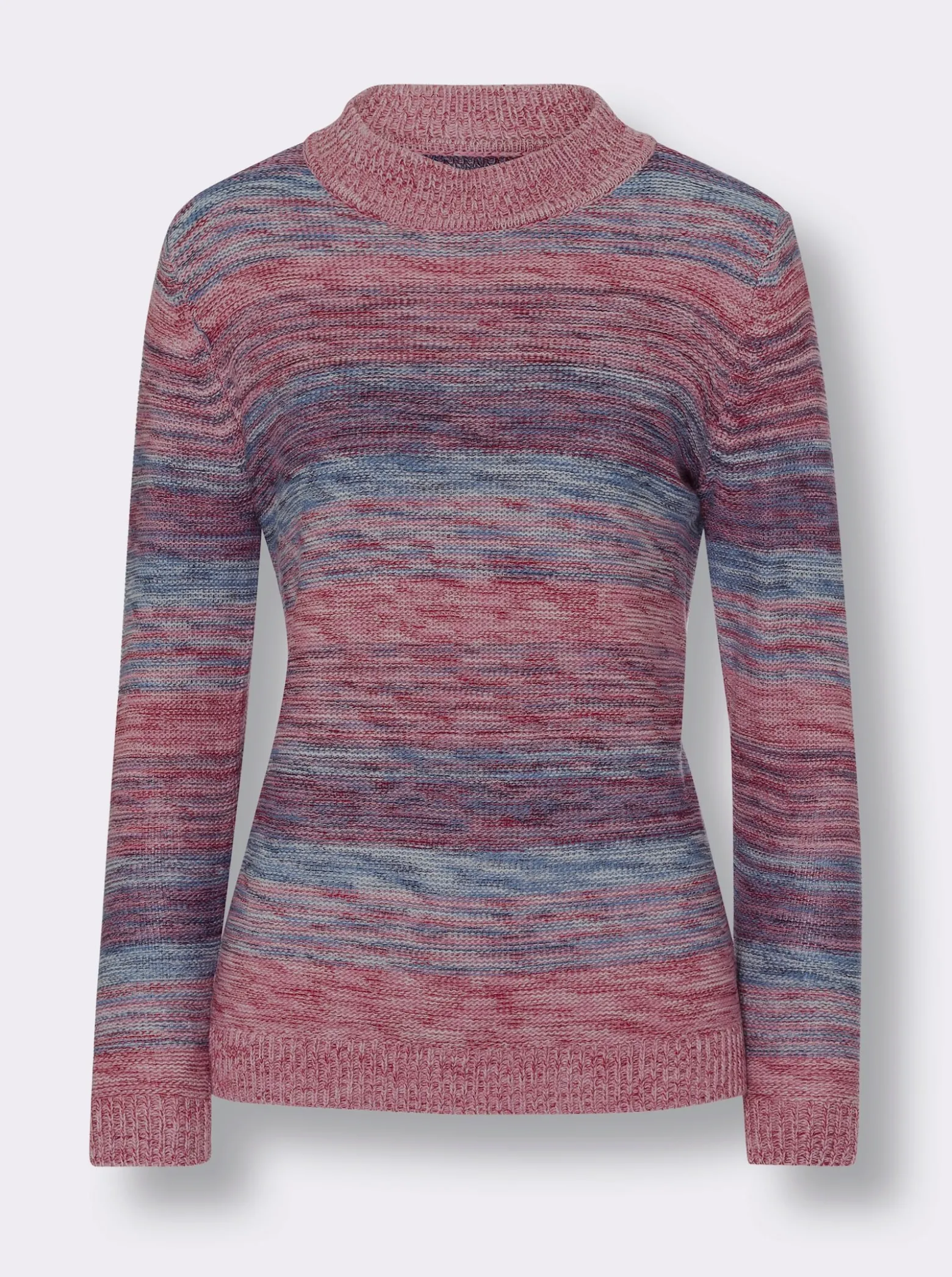 Stehkragenpullover in Melange-Optik