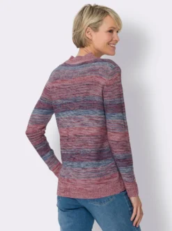 Stehkragenpullover in Melange-Optik