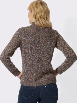 Stehkragenpullover in Melange-Optik