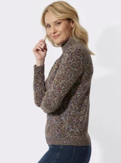 Stehkragenpullover in Melange-Optik