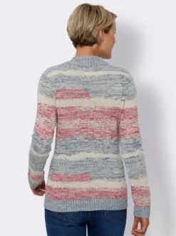 Stehkragenpullover in Melange-Optik