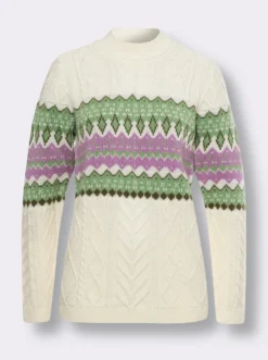 Stehkragenpullover in Norweger-Optik