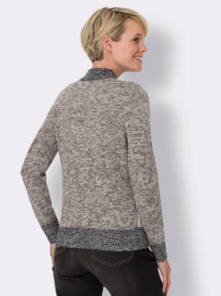 Stehkragenpullover in Patchwork-Optik