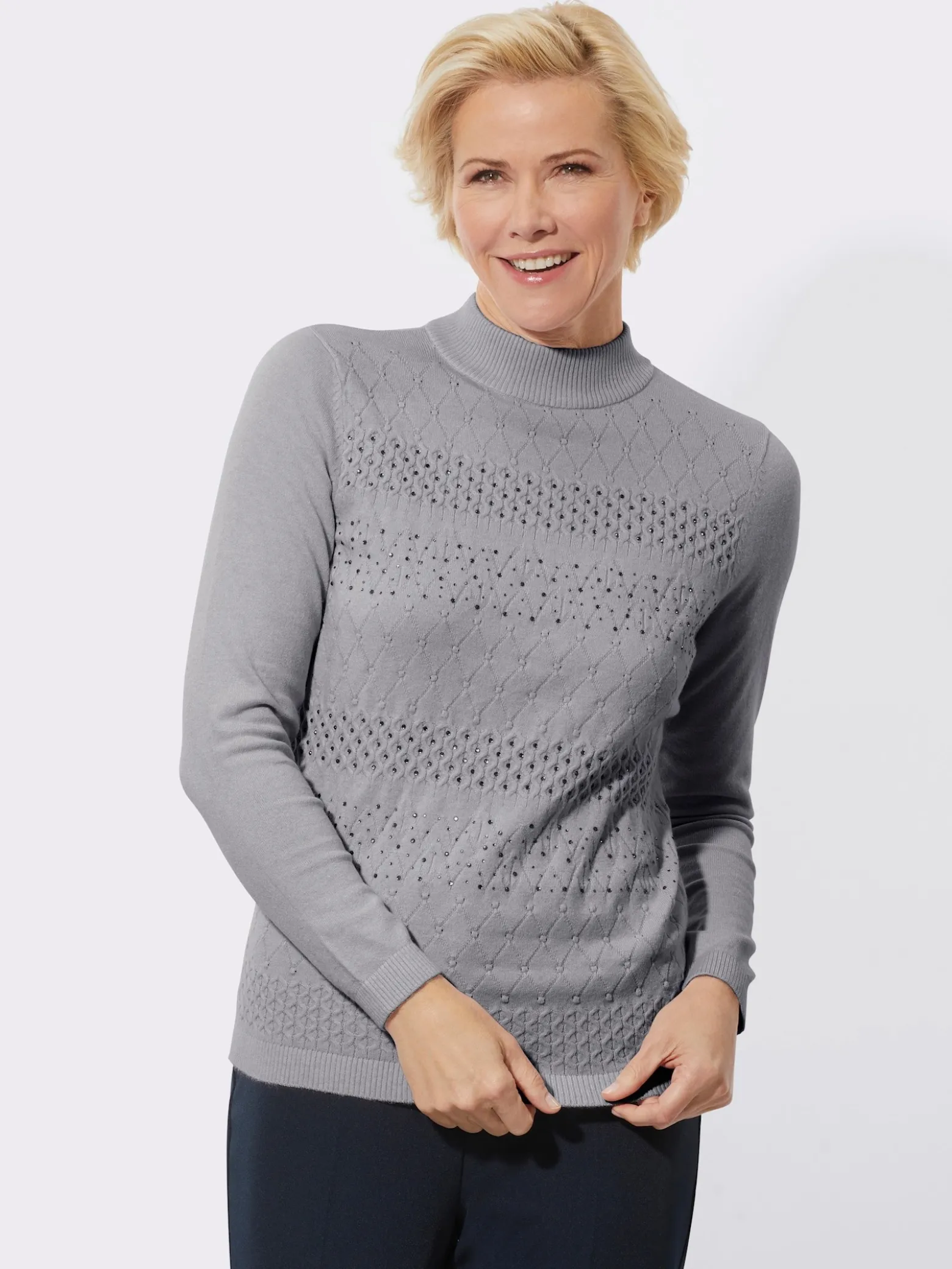 Stehkragenpullover in superweicher Qualität