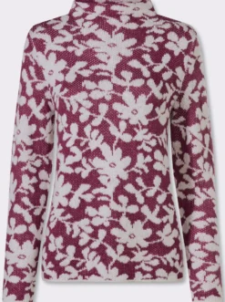 Stehkragenpullover mit Effektgarn