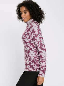 Stehkragenpullover mit Effektgarn