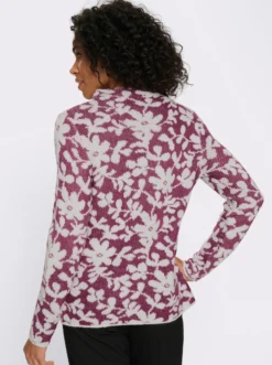Stehkragenpullover mit Effektgarn