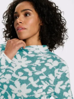 Stehkragenpullover mit Effektgarn