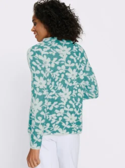 Stehkragenpullover mit Effektgarn