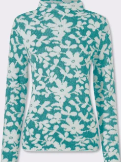 Stehkragenpullover mit Effektgarn