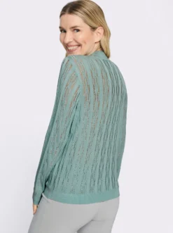 Stehkragenpullover mit Einstrickmuster