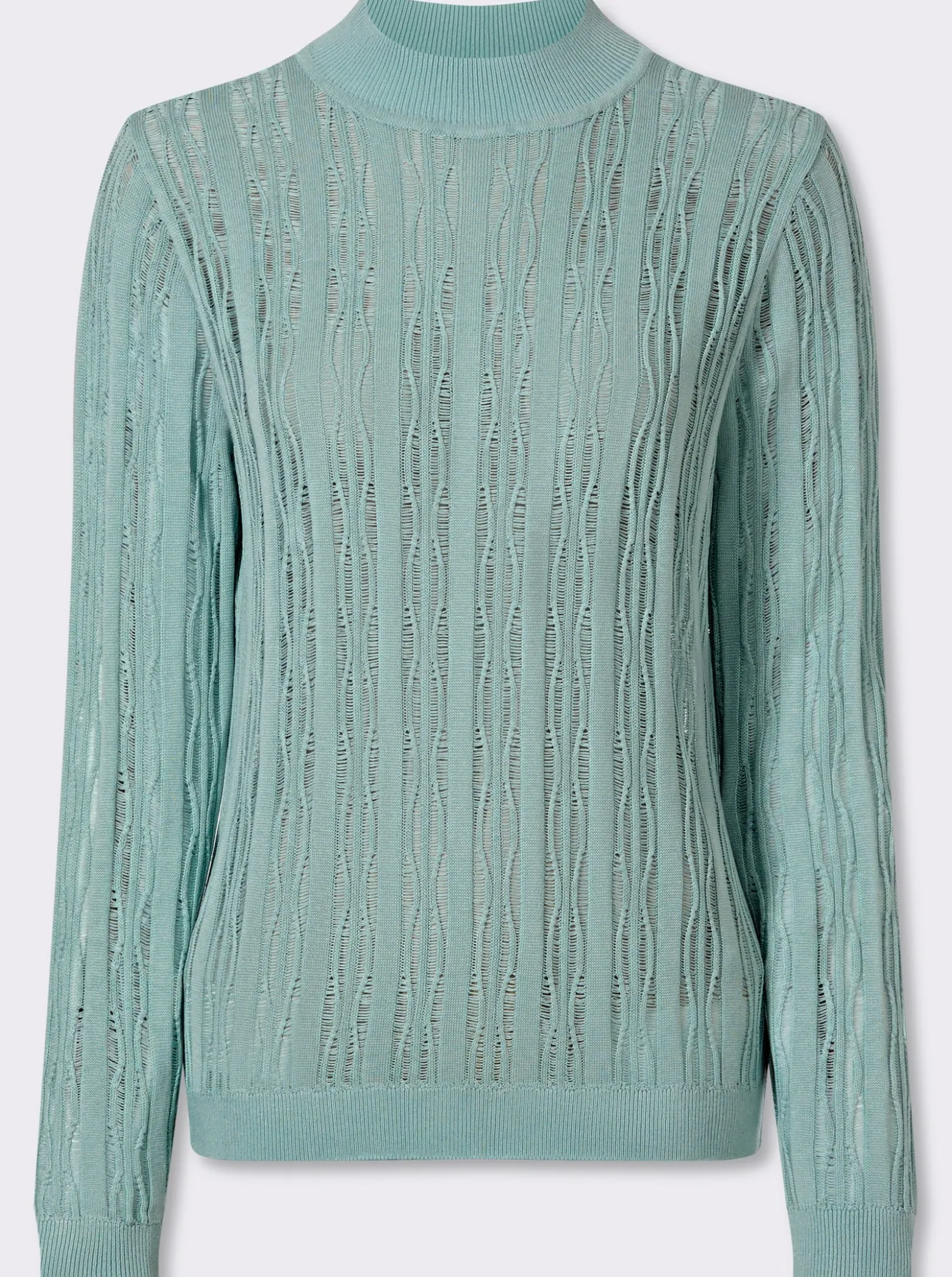 Stehkragenpullover mit Einstrickmuster