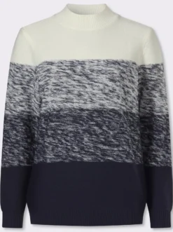 Stehkragenpullover mit Farbverlauf