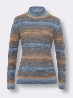 Stehkragenpullover mit Farbverlauf