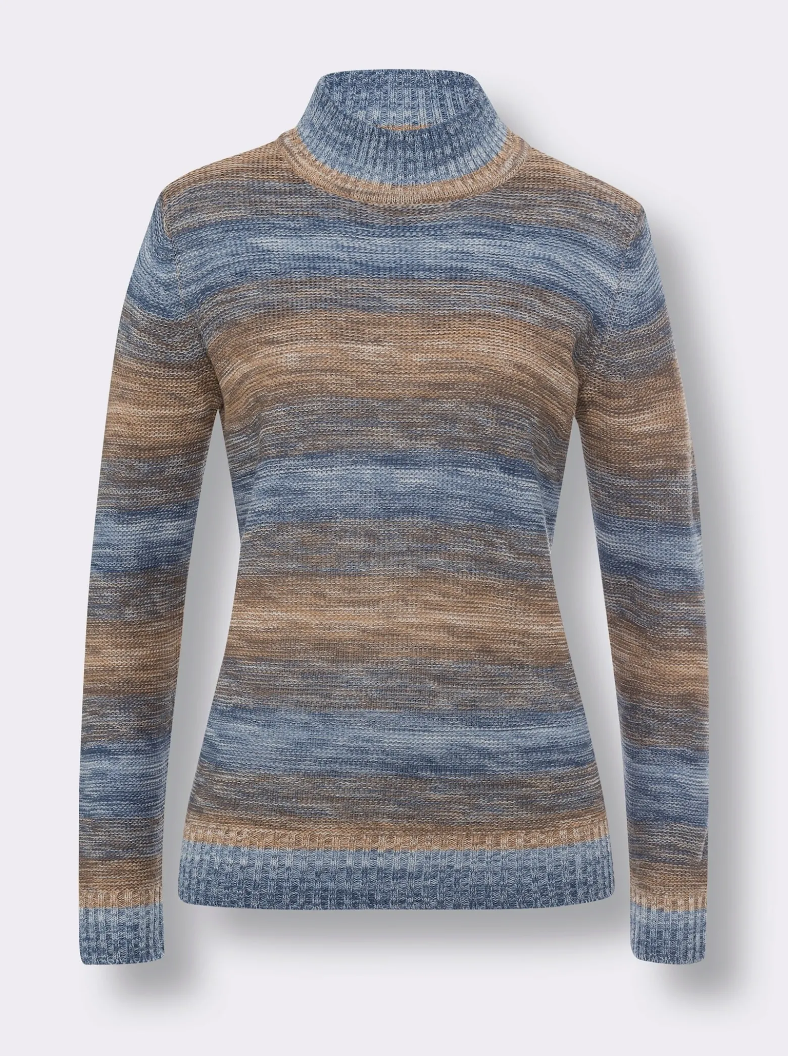 Stehkragenpullover mit Farbverlauf