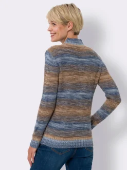 Stehkragenpullover mit Farbverlauf