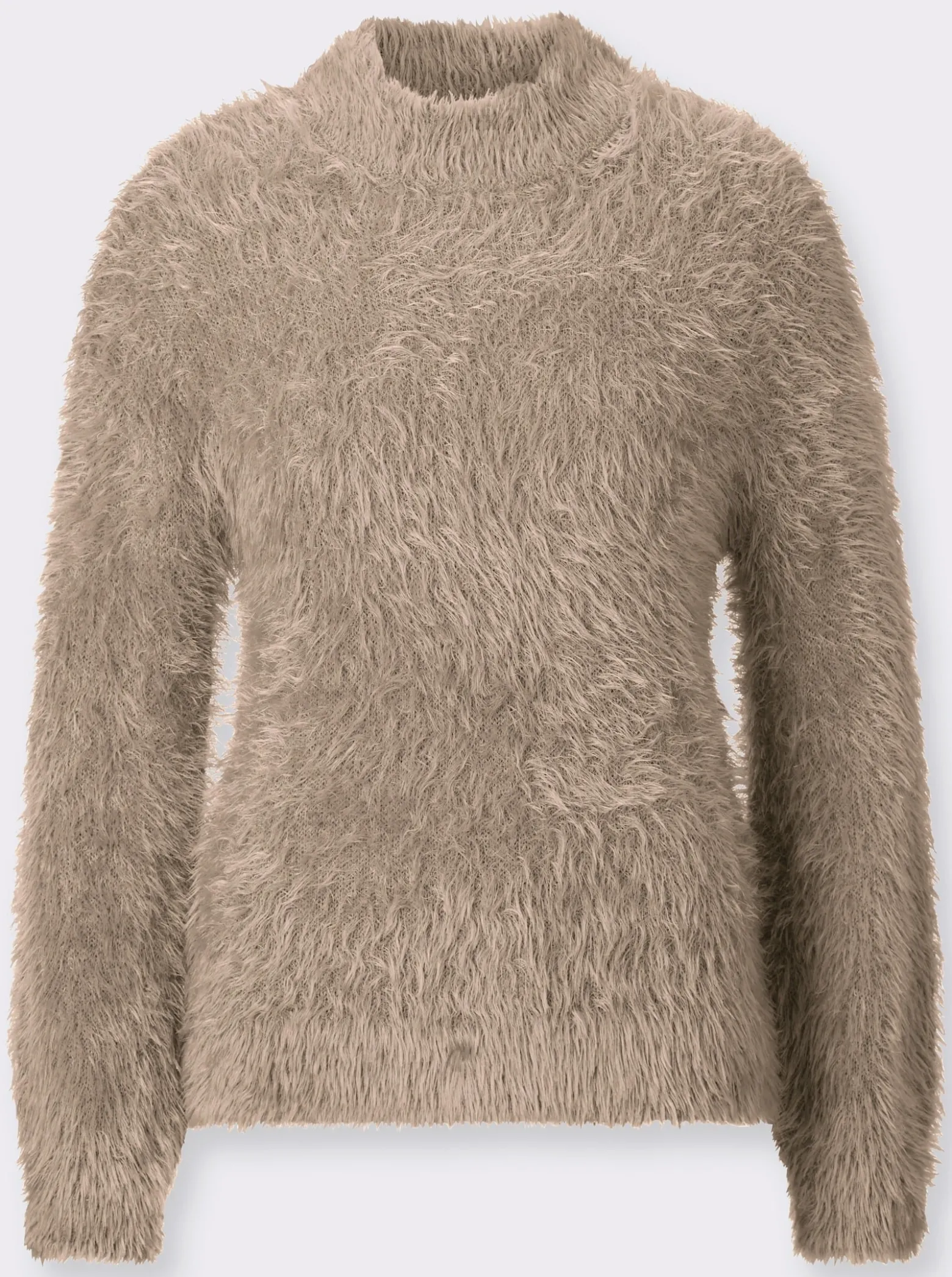 Stehkragenpullover mit Flauschgarn