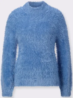 Stehkragenpullover mit Flauschgarn