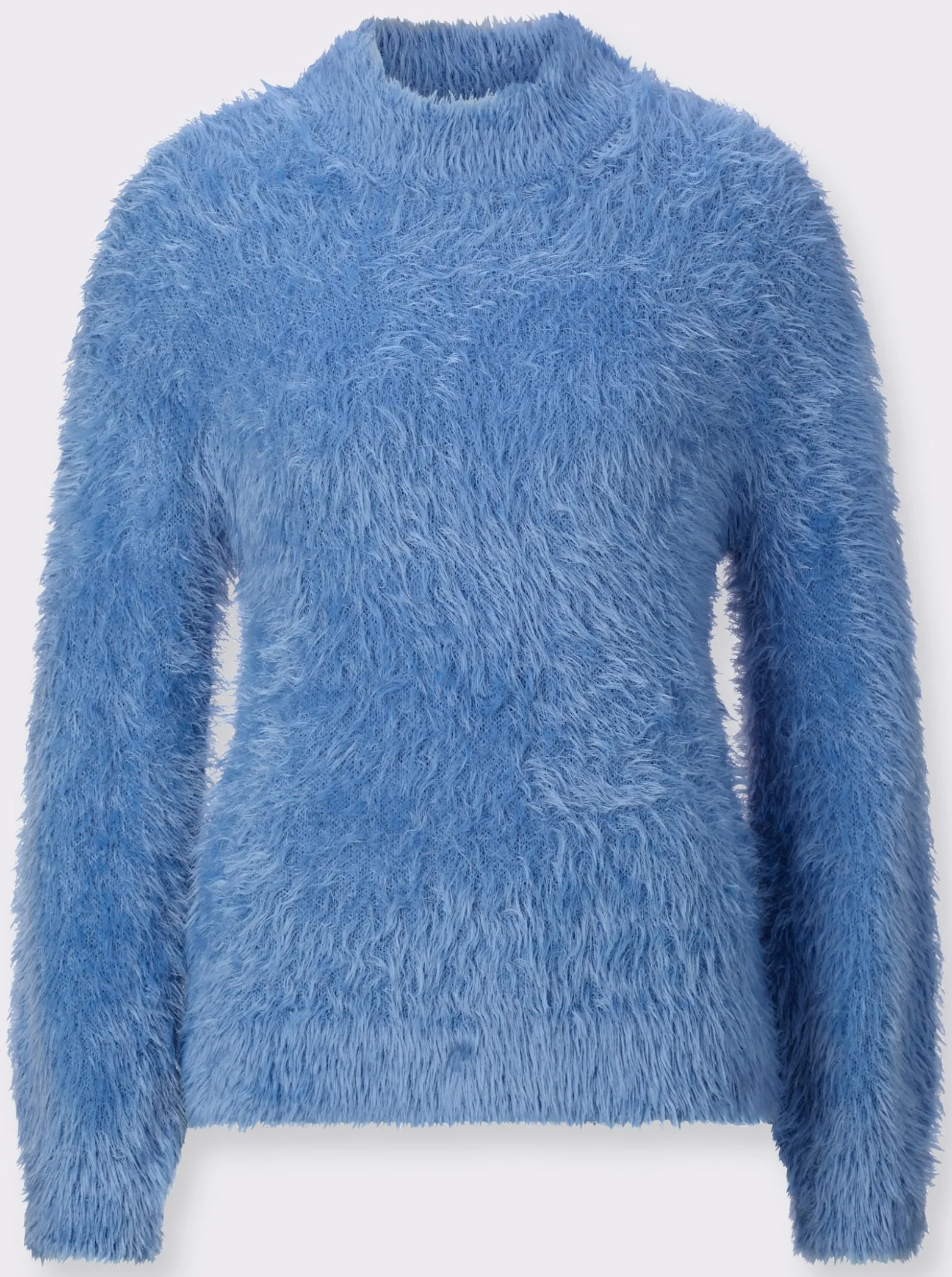 Stehkragenpullover mit Flauschgarn