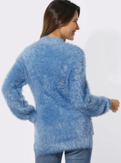 Stehkragenpullover mit Flauschgarn