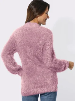 Stehkragenpullover mit Flauschgarn