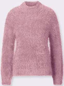 Stehkragenpullover mit Flauschgarn