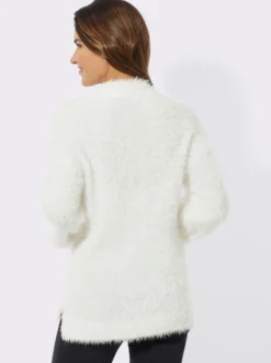 Stehkragenpullover mit Flauschgarn
