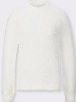 Stehkragenpullover mit Flauschgarn