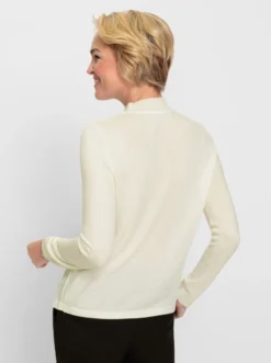 Stehkragenpullover mit funkelnden Steinchen