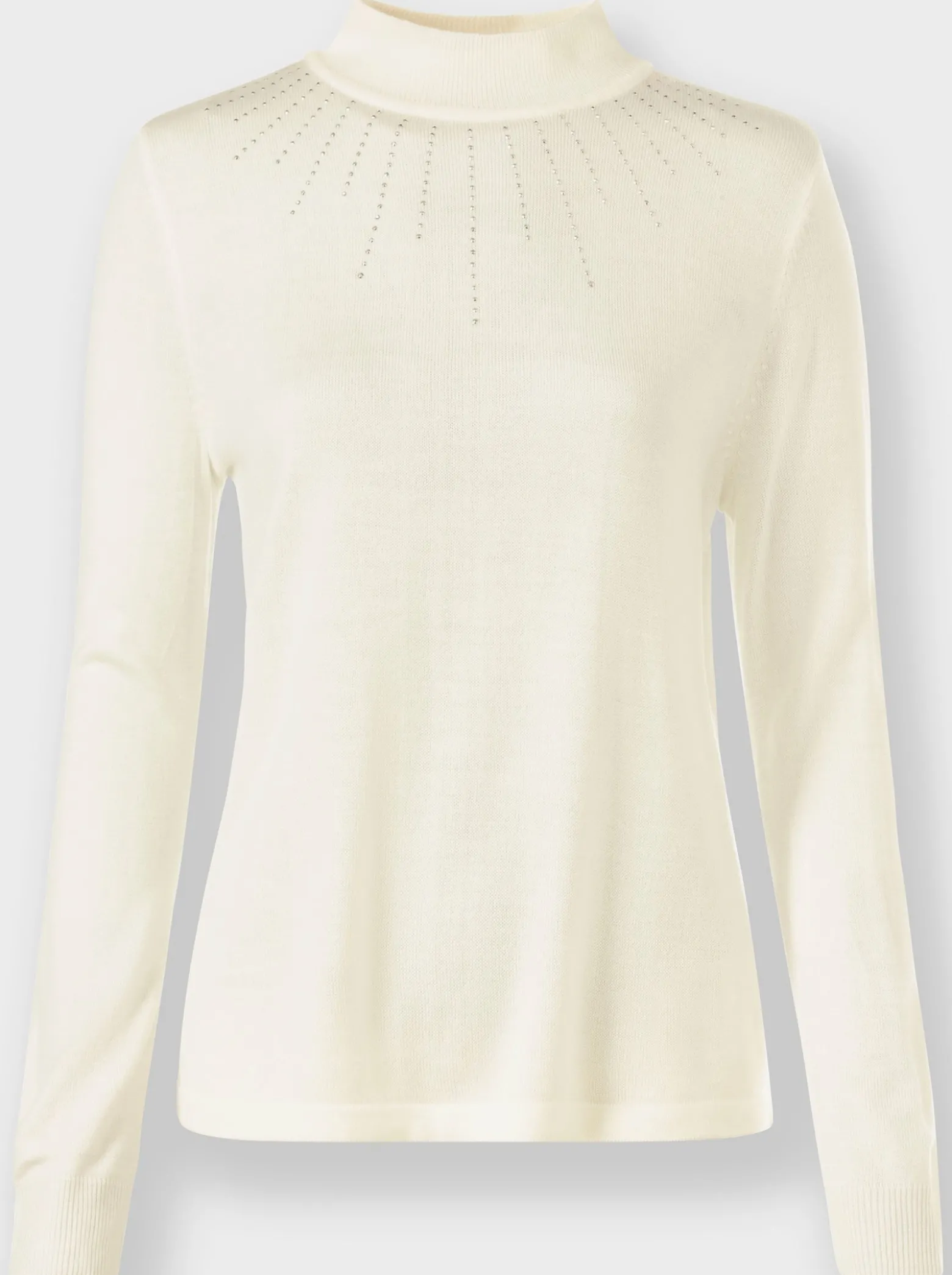 Stehkragenpullover mit funkelnden Steinchen