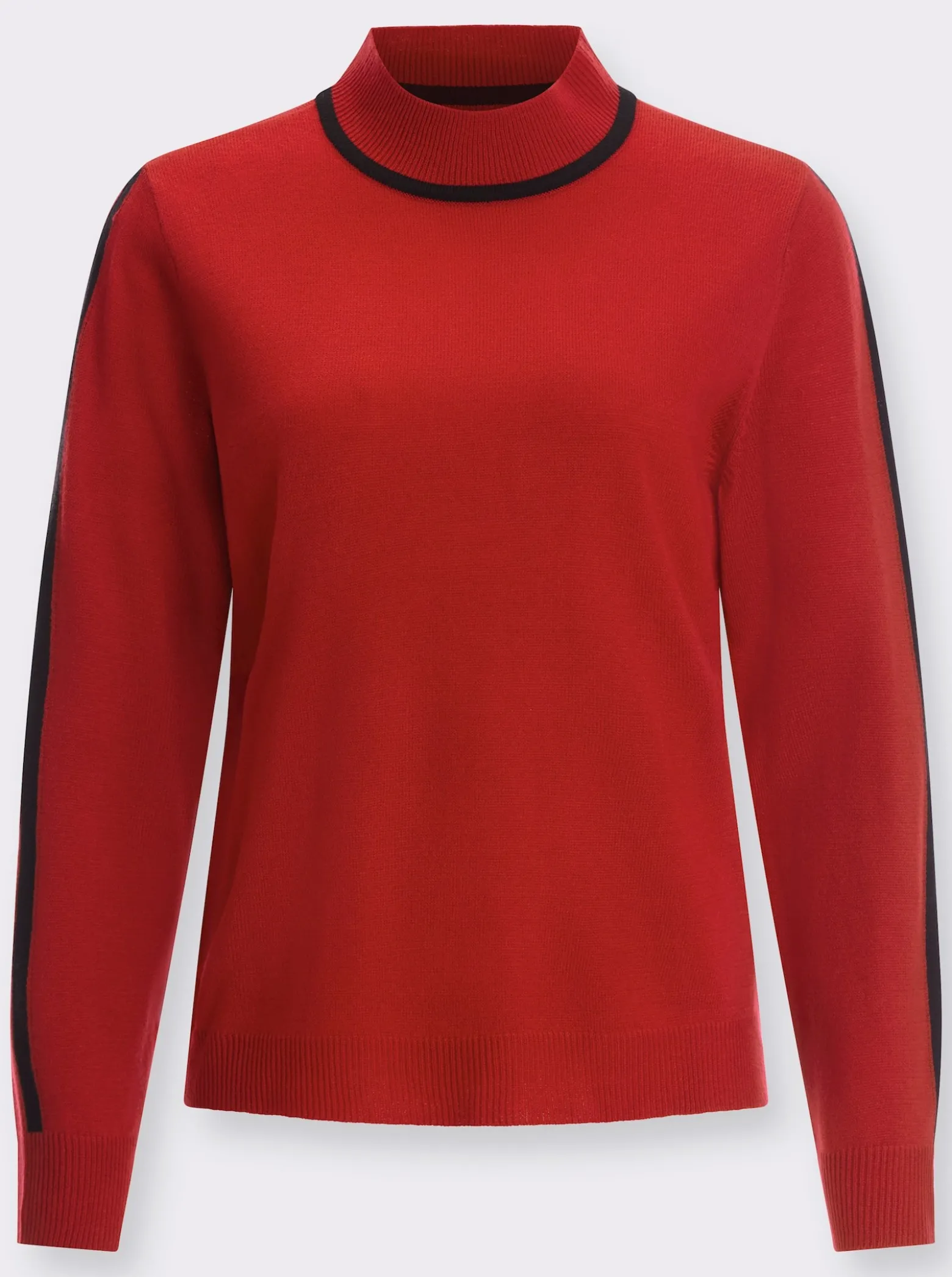 Stehkragenpullover mit gerippten Abschlüssen