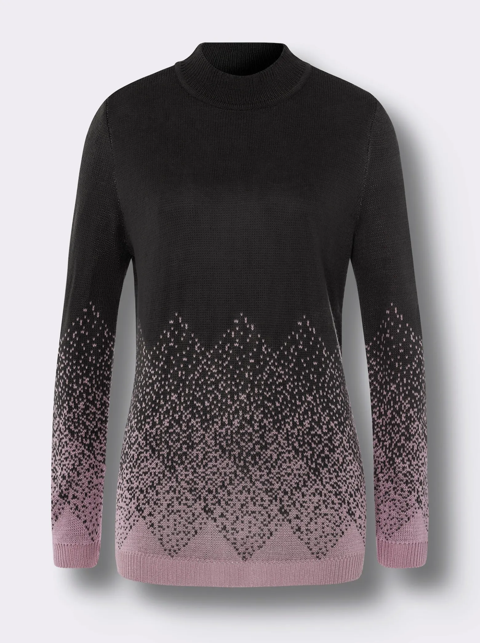 Stehkragenpullover mit Jacquard-Muster