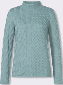 Stehkragenpullover mit Mustermix