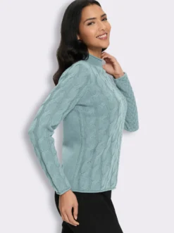 Stehkragenpullover mit Mustermix