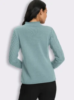Stehkragenpullover mit Mustermix