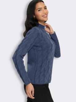 Stehkragenpullover mit Mustermix