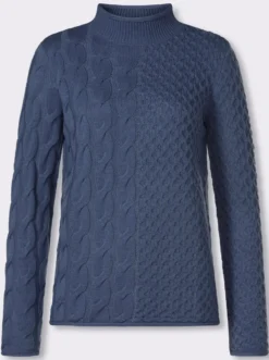 Stehkragenpullover mit Mustermix