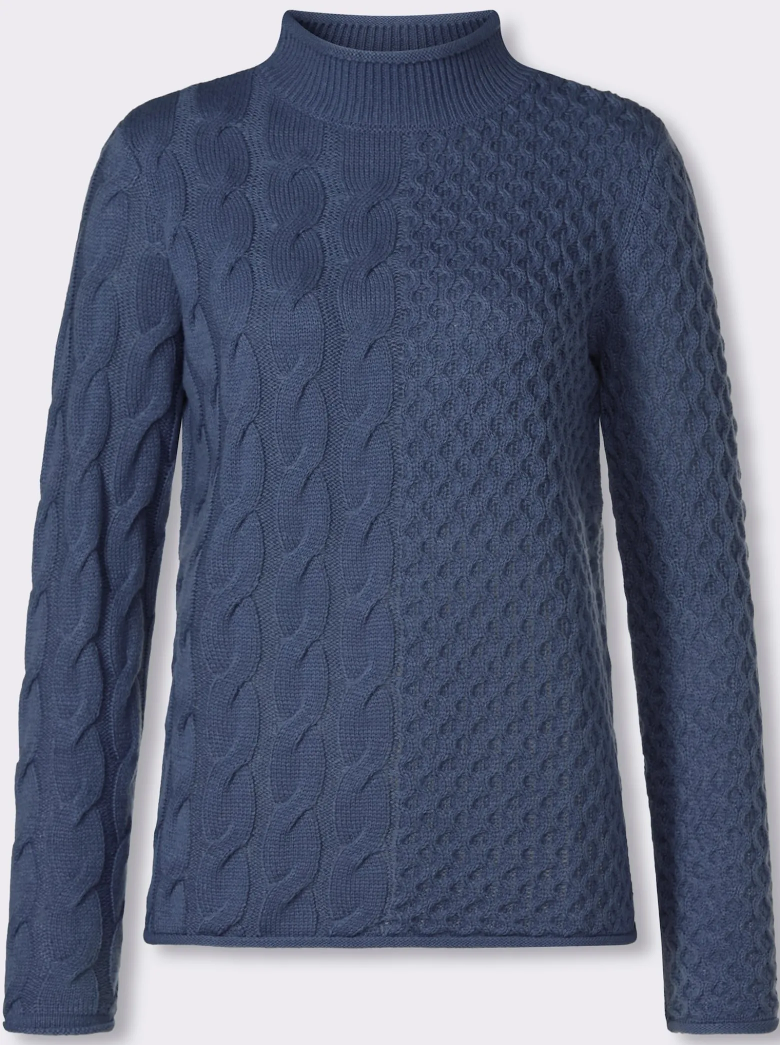 Stehkragenpullover mit Mustermix