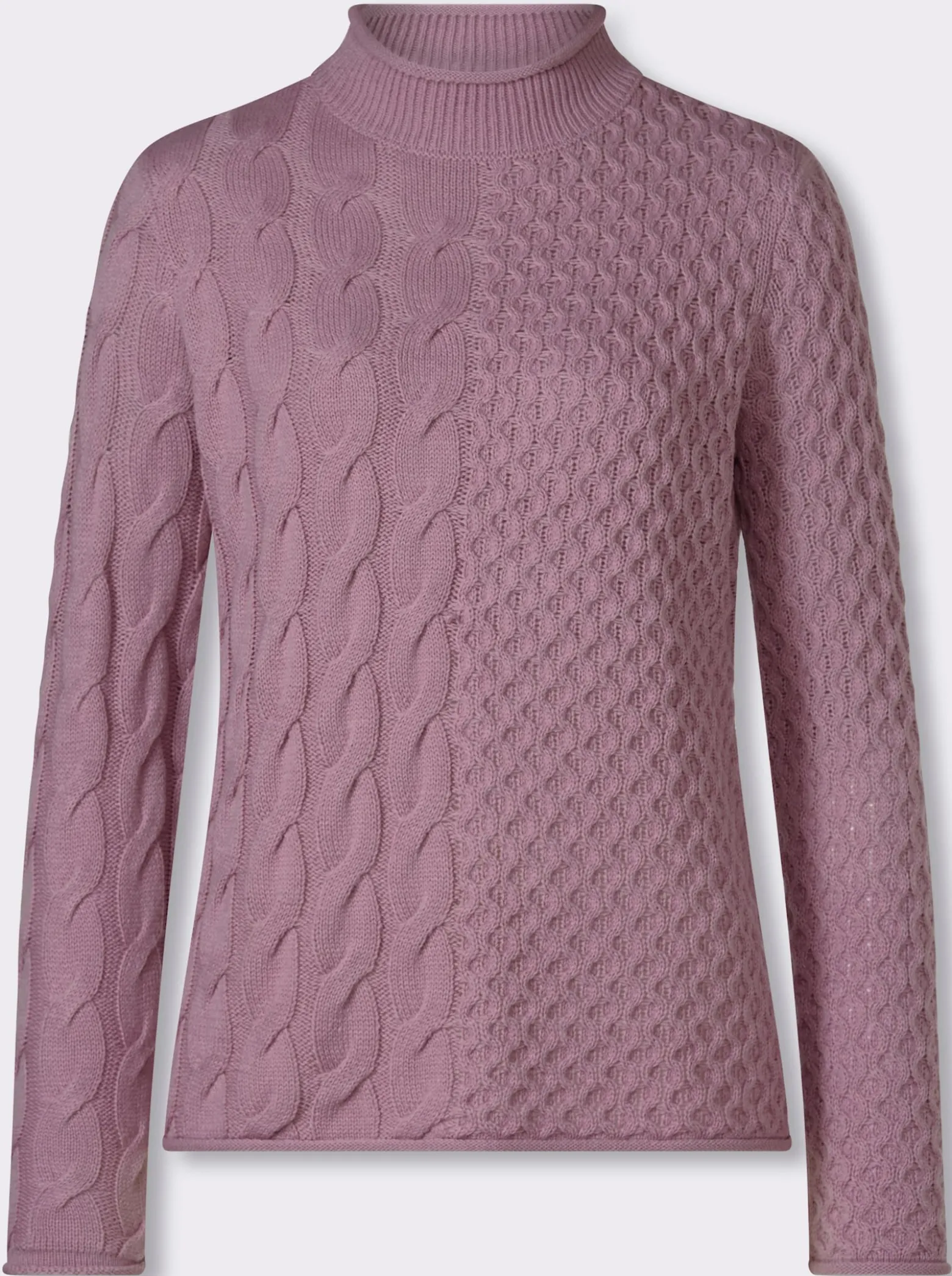 Stehkragenpullover mit Mustermix