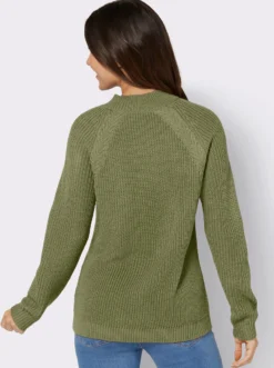 Stehkragenpullover mit Raglan-Ärmeln