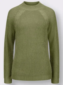Stehkragenpullover mit Raglan-Ärmeln